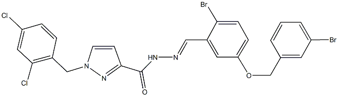 N'-{2-bromo-5-[(3-bromobenzyl)oxy]benzylidene}-1-(2,4-dichlorobenzyl)-1H-pyrazole-3-carbohydrazide Structural
