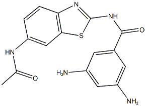 N-[6-(acetylamino)-1,3-benzothiazol-2-yl]-3,5-diaminobenzamide Structural
