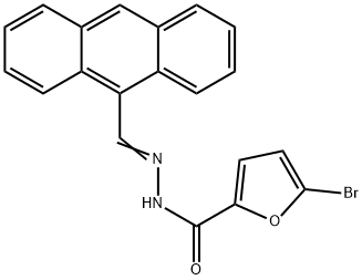 N'-(9-anthrylmethylene)-5-bromo-2-furohydrazide Structural
