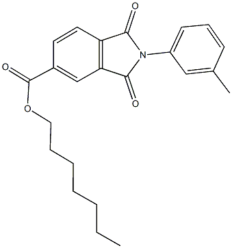 heptyl 2-(3-methylphenyl)-1,3-dioxoisoindoline-5-carboxylate Structural