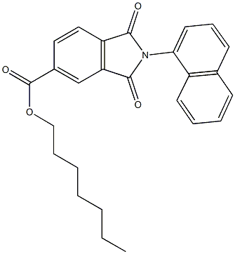 heptyl 2-(1-naphthyl)-1,3-dioxo-5-isoindolinecarboxylate Structural