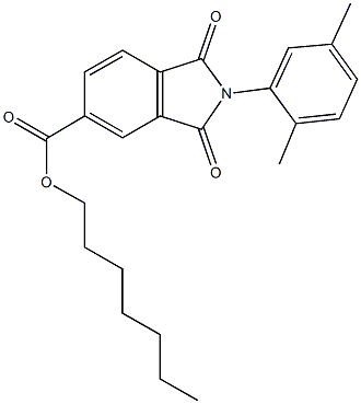 heptyl 2-(2,5-dimethylphenyl)-1,3-dioxoisoindoline-5-carboxylate Structural