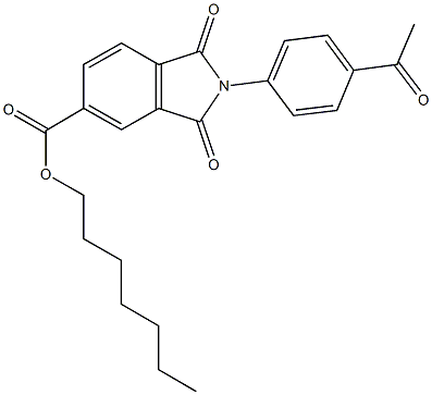 heptyl 2-(4-acetylphenyl)-1,3-dioxo-5-isoindolinecarboxylate Structural
