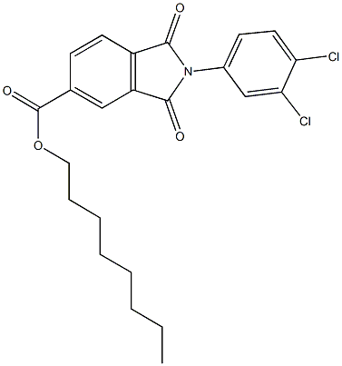 octyl 2-(3,4-dichlorophenyl)-1,3-dioxo-5-isoindolinecarboxylate Structural