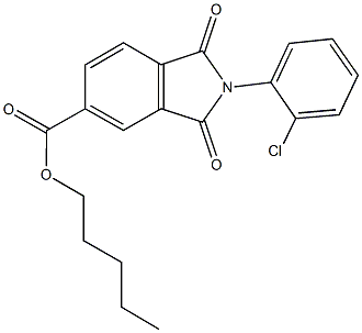 pentyl 2-(2-chlorophenyl)-1,3-dioxoisoindoline-5-carboxylate Structural
