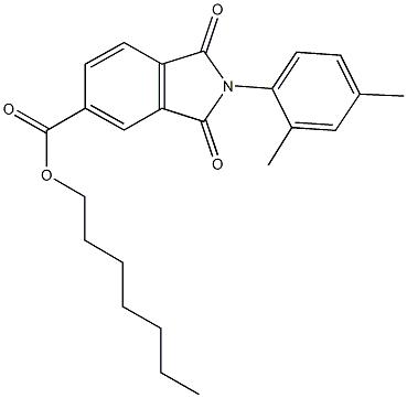 heptyl 2-(2,4-dimethylphenyl)-1,3-dioxoisoindoline-5-carboxylate Structural