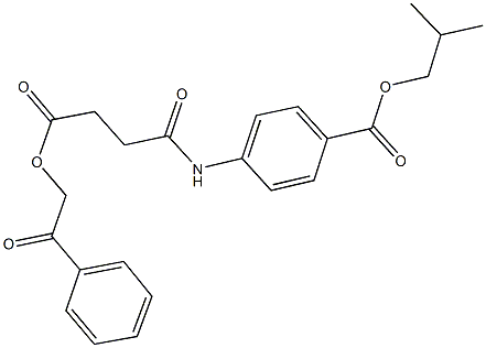isobutyl 4-{[4-oxo-4-(2-oxo-2-phenylethoxy)butanoyl]amino}benzoate Structural