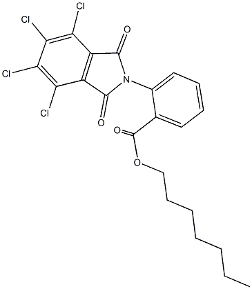 heptyl 2-(4,5,6,7-tetrachloro-1,3-dioxo-1,3-dihydro-2H-isoindol-2-yl)benzoate Structural