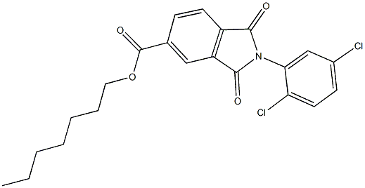 heptyl 2-(2,5-dichlorophenyl)-1,3-dioxo-5-isoindolinecarboxylate Structural