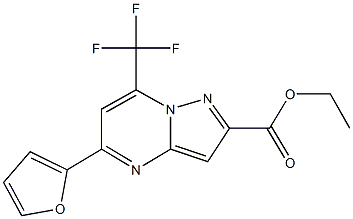 ethyl 5-(2-furyl)-7-(trifluoromethyl)pyrazolo[1,5-a]pyrimidine-2-carboxylate Structural
