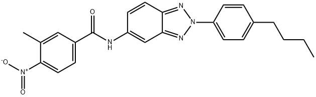 N-[2-(4-butylphenyl)-2H-1,2,3-benzotriazol-5-yl]-4-nitro-3-methylbenzamide Structural