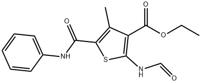 ethyl 5-(anilinocarbonyl)-2-(formylamino)-4-methyl-3-thiophenecarboxylate Structural