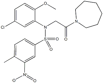N-[2-(1-azepanyl)-2-oxoethyl]-N-(5-chloro-2-methoxyphenyl)-3-nitro-4-methylbenzenesulfonamide Structural