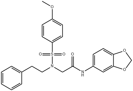 N-(1,3-benzodioxol-5-yl)-2-[[(4-methoxyphenyl)sulfonyl](2-phenylethyl)amino]acetamide Structural