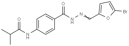 N-[4-({2-[(5-bromo-2-furyl)methylene]hydrazino}carbonyl)phenyl]-2-methylpropanamide Structural
