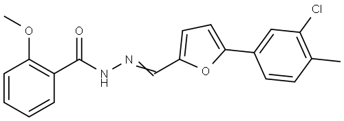 N'-{[5-(3-chloro-4-methylphenyl)-2-furyl]methylene}-2-methoxybenzohydrazide Structural