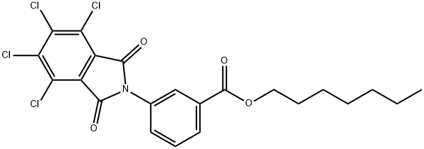 heptyl 3-(4,5,6,7-tetrachloro-1,3-dioxo-1,3-dihydro-2H-isoindol-2-yl)benzoate Structural