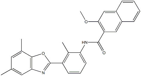N-[3-(5,7-dimethyl-1,3-benzoxazol-2-yl)-2-methylphenyl]-3-methoxy-2-naphthamide Structural