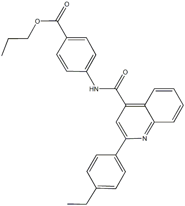 propyl 4-({[2-(4-ethylphenyl)-4-quinolinyl]carbonyl}amino)benzoate Structural