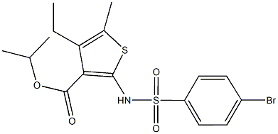 isopropyl 2-{[(4-bromophenyl)sulfonyl]amino}-4-ethyl-5-methyl-3-thiophenecarboxylate Structural