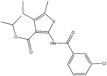 isopropyl 2-[(3-chlorobenzoyl)amino]-4-ethyl-5-methyl-3-thiophenecarboxylate Structural