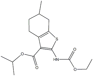 isopropyl 2-[(ethoxycarbonyl)amino]-6-methyl-4,5,6,7-tetrahydro-1-benzothiophene-3-carboxylate Structural