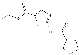ethyl 2-[(cyclopentylcarbonyl)amino]-4-methyl-1,3-thiazole-5-carboxylate Structural