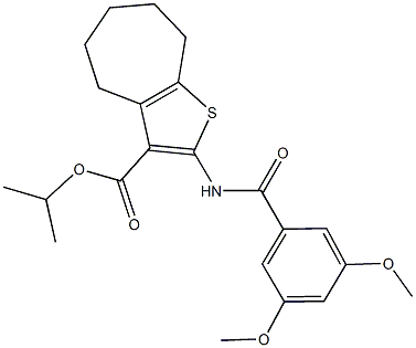 isopropyl 2-[(3,5-dimethoxybenzoyl)amino]-5,6,7,8-tetrahydro-4H-cyclohepta[b]thiophene-3-carboxylate Structural
