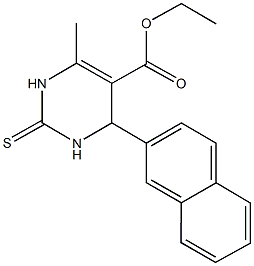 ethyl 6-methyl-4-(2-naphthyl)-2-thioxo-1,2,3,4-tetrahydro-5-pyrimidinecarboxylate Structural