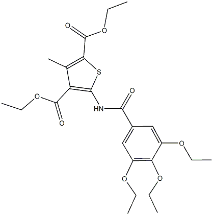 diethyl 3-methyl-5-[(3,4,5-triethoxybenzoyl)amino]-2,4-thiophenedicarboxylate Structural