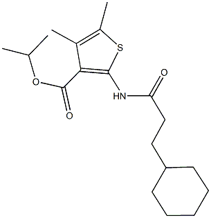 isopropyl 2-[(3-cyclohexylpropanoyl)amino]-4,5-dimethyl-3-thiophenecarboxylate Structural