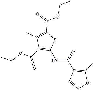diethyl 3-methyl-5-[(2-methyl-3-furoyl)amino]-2,4-thiophenedicarboxylate Structural