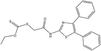 S-{2-[(4,5-diphenyl-1,3-thiazol-2-yl)amino]-2-oxoethyl} O-ethyl dithiocarbonate Structural