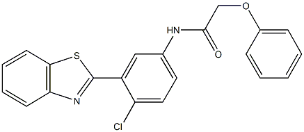 N-[3-(1,3-benzothiazol-2-yl)-4-chlorophenyl]-2-phenoxyacetamide Structural