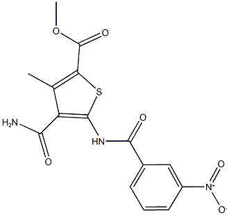 methyl 4-(aminocarbonyl)-5-({3-nitrobenzoyl}amino)-3-methyl-2-thiophenecarboxylate Structural