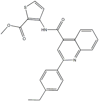 methyl 3-({[2-(4-ethylphenyl)-4-quinolinyl]carbonyl}amino)-2-thiophenecarboxylate Structural