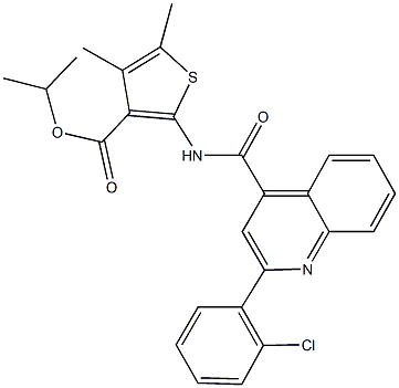 isopropyl 2-({[2-(2-chlorophenyl)-4-quinolinyl]carbonyl}amino)-4,5-dimethyl-3-thiophenecarboxylate Structural