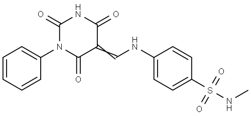 N-methyl-4-{[(2,4,6-trioxo-1-phenyltetrahydro-5(2H)-pyrimidinylidene)methyl]amino}benzenesulfonamide Structural