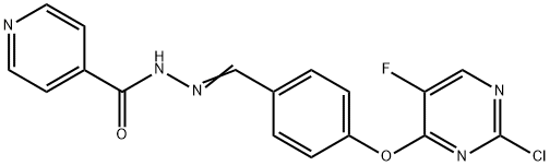 N'-{4-[(2-chloro-5-fluoro-4-pyrimidinyl)oxy]benzylidene}isonicotinohydrazide Structural