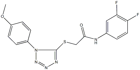 N-(3,4-difluorophenyl)-2-{[1-(4-methoxyphenyl)-1H-tetraazol-5-yl]sulfanyl}acetamide Structural