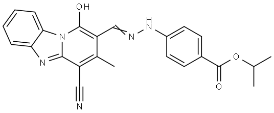 isopropyl 4-{2-[(4-cyano-1-hydroxy-3-methylpyrido[1,2-a]benzimidazol-2-yl)methylene]hydrazino}benzoate Structural