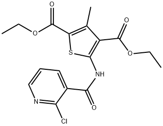 diethyl 5-{[(2-chloro-3-pyridinyl)carbonyl]amino}-3-methyl-2,4-thiophenedicarboxylate Structural