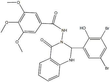 N-(2-(3,5-dibromo-2-hydroxyphenyl)-4-oxo-1,4-dihydro-3(2H)-quinazolinyl)-3,4,5-trimethoxybenzamide Structural