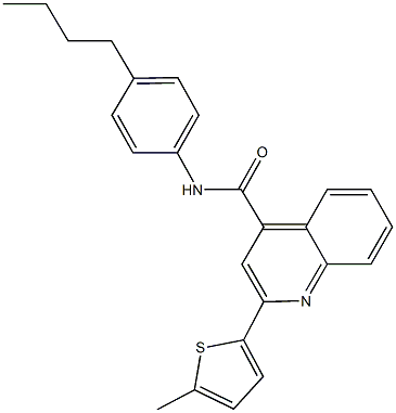 N-(4-butylphenyl)-2-(5-methyl-2-thienyl)-4-quinolinecarboxamide Structural