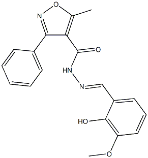 N'-(2-hydroxy-3-methoxybenzylidene)-5-methyl-3-phenyl-4-isoxazolecarbohydrazide Structural