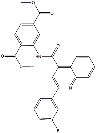 dimethyl 2-({[2-(3-bromophenyl)-4-quinolinyl]carbonyl}amino)terephthalate Structural