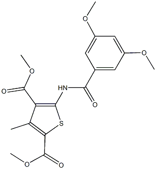 dimethyl 5-[(3,5-dimethoxybenzoyl)amino]-3-methyl-2,4-thiophenedicarboxylate Structural