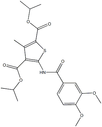 diisopropyl 5-[(3,4-dimethoxybenzoyl)amino]-3-methyl-2,4-thiophenedicarboxylate Structural
