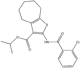 isopropyl 2-[(2-chlorobenzoyl)amino]-5,6,7,8-tetrahydro-4H-cyclohepta[b]thiophene-3-carboxylate Structural