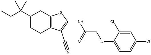 N-[3-cyano-6-(tert-pentyl)-4,5,6,7-tetrahydro-1-benzothiophen-2-yl]-2-(2,4-dichlorophenoxy)acetamide Structural